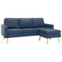 3-Sitzer-Sofa mit Fußhocker aus blauem Stoff von , Sofas - Ref: Foro24-288727, Preis: 437,09 €, Rabatt: %