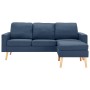 3-Sitzer-Sofa mit Fußhocker aus blauem Stoff von , Sofas - Ref: Foro24-288727, Preis: 437,09 €, Rabatt: %