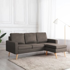 Sofá de 3 plazas con reposapiés de tela gris taupe de , Sofás - Ref: Foro24-288731, Precio: 406,99 €, Descuento: %