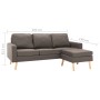 Sofá de 3 plazas con reposapiés de tela gris taupe de , Sofás - Ref: Foro24-288731, Precio: 405,75 €, Descuento: %