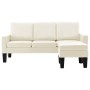 3-Sitzer-Sofa mit Fußstütze aus cremefarbenem Kunstleder von , Sofas - Ref: Foro24-288773, Preis: 429,63 €, Rabatt: %