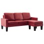 3-Sitzer-Sofa mit Fußstütze aus weinrotem Kunstleder von , Sofas - Ref: Foro24-288771, Preis: 440,99 €, Rabatt: %