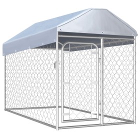 Outdoor dog kennel with roof 200x100x125 cm by vidaXL, Dog kennels and fences - Ref: Foro24-144492, Price: 161,11 €, Discount: %