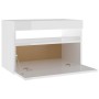 Mesita de noche con LED contrachapada blanco brillo 60x35x40 cm de vidaXL, Mesitas de noche - Ref: Foro24-3082786, Precio: 46...