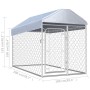 Outdoor dog kennel with roof 200x100x125 cm by vidaXL, Dog kennels and fences - Ref: Foro24-144492, Price: 162,45 €, Discount: %