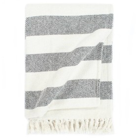 Anthracite gray cotton striped blanket 220x250 cm by vidaXL, Blankets - Ref: Foro24-133796, Price: 41,99 €, Discount: %