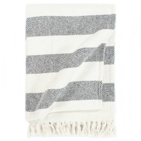 Anthracite gray cotton striped blanket 220x250 cm by vidaXL, Blankets - Ref: Foro24-133796, Price: 41,37 €, Discount: %