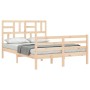 Bed frame with solid wood headboard 140x200 cm by , Beds and slatted bases - Ref: Foro24-3194896, Price: 133,99 €, Discount: %