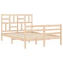 Bed frame with solid wood headboard 140x200 cm by , Beds and slatted bases - Ref: Foro24-3194896, Price: 133,99 €, Discount: %