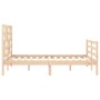 Bed frame with solid wood headboard 140x200 cm by , Beds and slatted bases - Ref: Foro24-3194896, Price: 133,99 €, Discount: %