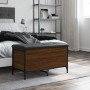 Brown oak engineered wood storage bench 82x42x45 cm by , Benches for halls and storage - Ref: Foro24-835146, Price: 75,24 €, ...