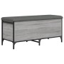 Banco con almacenaje madera ingeniería gris Sonoma 102x42x45 cm de , Bancos para recibidores y almacenamiento - Ref: Foro24-8...