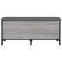 Banco con almacenaje madera ingeniería gris Sonoma 102x42x45 cm de , Bancos para recibidores y almacenamiento - Ref: Foro24-8...