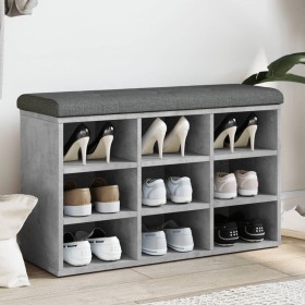 Betongraue Schuhbank aus Holzwerkstoff, 82 x 32 x 50 cm von , Bänke für Hallen und Lager - Ref: Foro24-835106, Preis: 86,99 €...