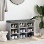 Concrete gray engineered wood shoe bench 82x32x50 cm by , Benches for halls and storage - Ref: Foro24-835106, Price: 80,76 €,...