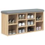 Banco zapatero madera de ingeniería roble Sonoma 102x32x50 cm de , Bancos para recibidores y almacenamiento - Ref: Foro24-835...