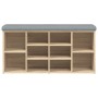 Shoe bench engineered wood Sonoma oak 102x32x50 cm by , Benches for halls and storage - Ref: Foro24-835112, Price: 91,33 €, D...