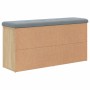 Shoe bench engineered wood Sonoma oak 102x32x50 cm by , Benches for halls and storage - Ref: Foro24-835112, Price: 91,33 €, D...