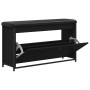 Banco zapatero con cajón abatible negro 102x32x56 cm de , Bancos para recibidores y almacenamiento - Ref: Foro24-835127, Prec...