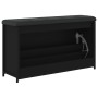 Banco zapatero con cajón abatible negro 102x32x56 cm de , Bancos para recibidores y almacenamiento - Ref: Foro24-835127, Prec...