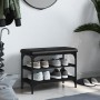 Black engineered wood shoe bench 62x32x47 cm by , Benches for halls and storage - Ref: Foro24-835152, Price: 60,71 €, Discoun...