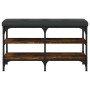 Shoe bench engineered wood smoked oak 82x32x47 cm by , Benches for halls and storage - Ref: Foro24-835159, Price: 57,99 €, Di...