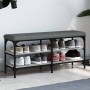 Sonoma gray engineered wood shoe bench 102x32x47 cm by , Benches for halls and storage - Ref: Foro24-835165, Price: 64,66 €, ...