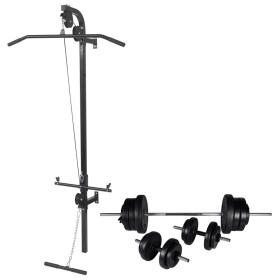 Wall-mounted weight machine with weights and dumbbells 60.5 kg by vidaXL, Weight lifting machines - Ref: Foro24-275357, Price...