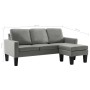 3-Sitzer-Sofa mit Fußstütze aus grauem Kunstleder von , Sofas - Ref: Foro24-288769, Preis: 388,99 €, Rabatt: %