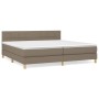 Box spring bed with taupe gray fabric mattress 200x200 cm by , Beds and slatted bases - Ref: Foro24-3140645, Price: 581,44 €,...