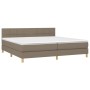 Box spring bed with taupe gray fabric mattress 200x200 cm by , Beds and slatted bases - Ref: Foro24-3140645, Price: 611,61 €,...