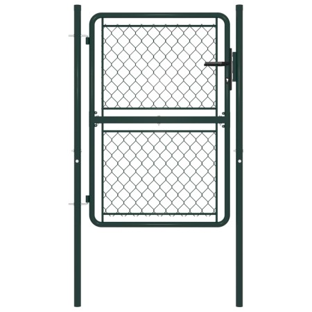 Puerta de jardín de acero verde 100x150 cm de vidaXL, Puertas de jardín - Ref: Foro24-144405, Precio: 181,46 €, Descuento: %