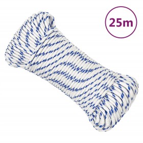 White polypropylene boat rope 3 mm 25 m by , Ropes and metal cords - Ref: Foro24-152269, Price: 10,99 €, Discount: %