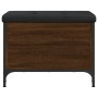 Brown oak engineered wood storage bench 62x42x45 cm by , Benches for halls and storage - Ref: Foro24-835141, Price: 62,44 €, ...