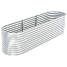 Arriate de acero galvanizado plateado 320x80x81 cm de vidaXL, Maceteros y jardineras - Ref: Foro24-45512, Precio: 177,99 €, D...