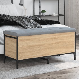 Bank mit Stauraum aus Sonoma-Eiche, 102 x 42 x 45 cm von , Bänke für Hallen und Lager - Ref: Foro24-835148, Preis: 92,96 €, R...