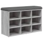 Banco zapatero madera de ingeniería gris Sonoma 82x32x50 cm de , Bancos para recibidores y almacenamiento - Ref: Foro24-83510...