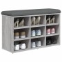 Banco zapatero madera de ingeniería gris Sonoma 82x32x50 cm de , Bancos para recibidores y almacenamiento - Ref: Foro24-83510...