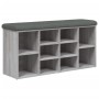 Banco zapatero madera de ingeniería gris Sonoma 102x32x50 cm de , Bancos para recibidores y almacenamiento - Ref: Foro24-8351...