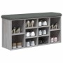 Banco zapatero madera de ingeniería gris Sonoma 102x32x50 cm de , Bancos para recibidores y almacenamiento - Ref: Foro24-8351...