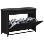 Banco zapatero con cajón abatible negro 82x32x56 cm de , Bancos para recibidores y almacenamiento - Ref: Foro24-835122, Preci...