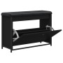 Banco zapatero con cajón abatible negro 82x32x56 cm de , Bancos para recibidores y almacenamiento - Ref: Foro24-835122, Preci...