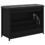 Banco zapatero con cajón abatible negro 82x32x56 cm de , Bancos para recibidores y almacenamiento - Ref: Foro24-835122, Preci...