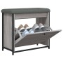 Banco zapatero con cajón abatible gris Sonoma 62x32x56 cm de , Bancos para recibidores y almacenamiento - Ref: Foro24-835120,...