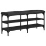 Black engineered wood shoe bench 102x32x47 cm by , Benches for halls and storage - Ref: Foro24-835162, Price: 68,57 €, Discou...