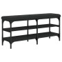 Black engineered wood shoe bench 102x32x47 cm by , Benches for halls and storage - Ref: Foro24-835162, Price: 68,57 €, Discou...