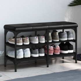 Schwarze Schuhbank aus Holzwerkstoff, 82 x 32 x 47 cm von , Bänke für Hallen und Lager - Ref: Foro24-835157, Preis: 60,73 €, ...