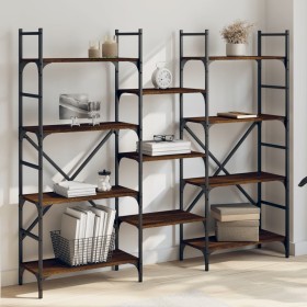 Brown oak engineered wood shelf 160x28.5x136.5 cm by , Bookcases and shelves - Ref: Foro24-838877, Price: 97,59 €, Discount: %