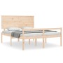 Cama para personas mayores con cabecero madera maciza 160x200cm de , Camas y somieres - Ref: Foro24-3195491, Precio: 167,23 €...