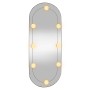 Oval wall mirror with LED lights, glass, 30x70 cm by , Mirrors - Ref: Foro24-3189161, Price: 38,99 €, Discount: %